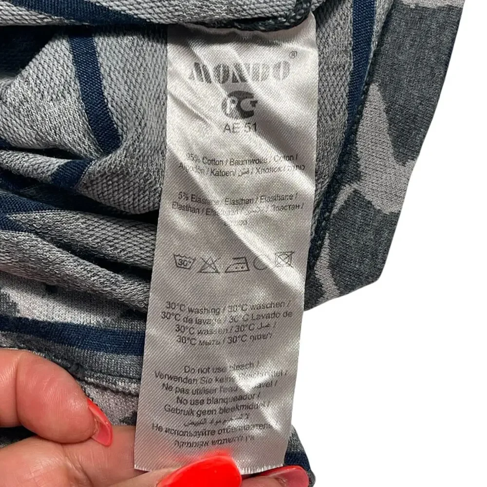 Mondo Gray Blue Stripe Luxury Cotton Tee Sz 4XL Lightweight Stretch Cotton Bloke - Picture 8 of 9